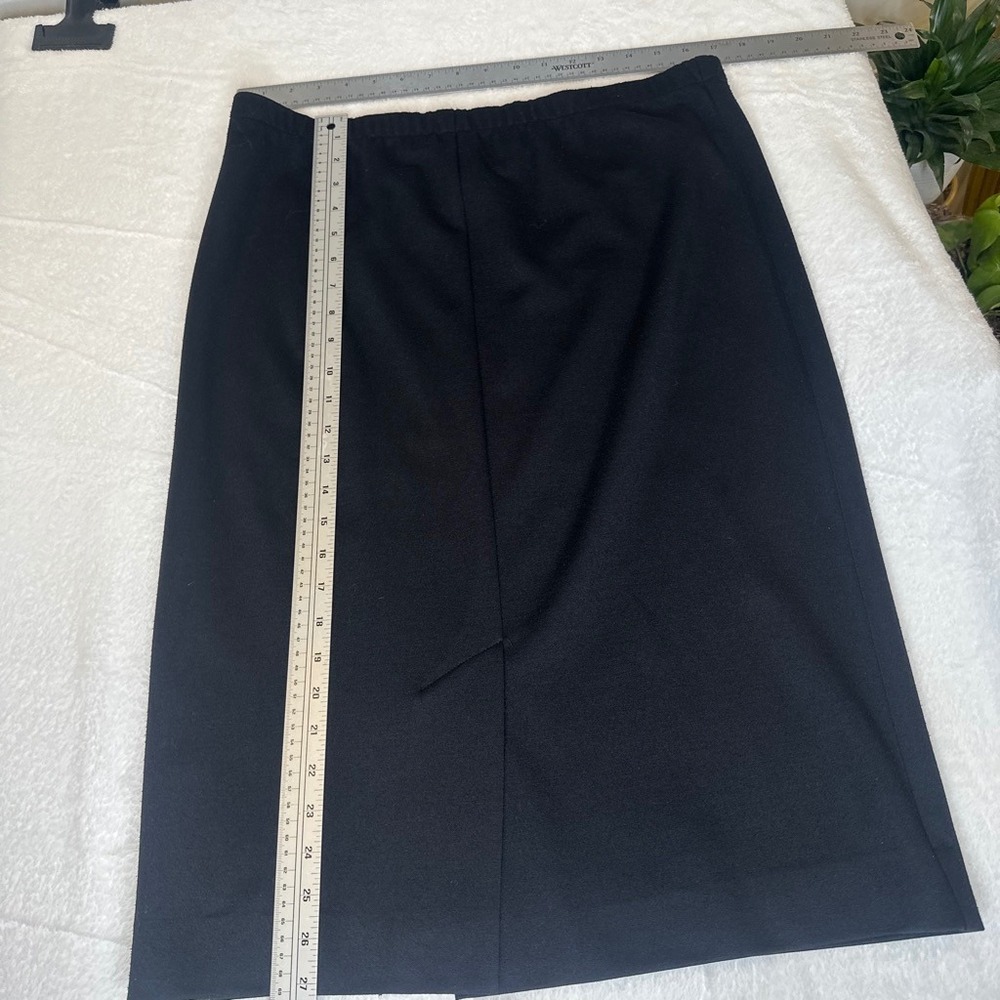 Vintage Goth Academia Black Pencil Skirt Knee Length Elastic Waist USA Made 12 - Picture 5 of 7